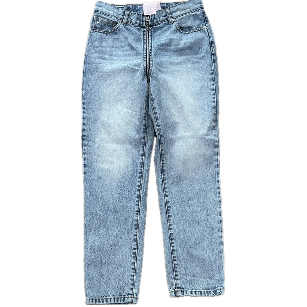 👖⚡ REVICE Yin Yang Zip-Around Jeans | Women's Size 27 | Stonewash Rare‎ Crop